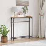 vidaXL Konzolna miza Umetni hrast 75 x 19,5 x 75 cm Inženirski les