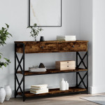 vidaXL Konzolna mizica dimljen hrast 100x28x75 cm inženirski les