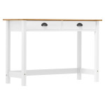 vidaXL Konzolna mizica Hill z 2 predaloma 110x45x74 cm borovina