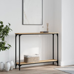 vidaXL Konzolna mizica sonoma hrast 100x22,5x75 cm inženirski les
