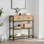 vidaXL Konzolna mizica sonoma hrast 72,5x25x75 cm inženirski les