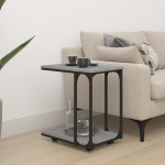 vidaXL Stranska mizica s kolesi siva sonoma 50x35x55,5 cm inžen. les