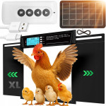 Elektronska solarna avtomatska LCD vrata za kokošnjak 38x28cm črna