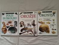 3 knjige iz zbirke..Svet okoli nas.. Polži in školjke.. orožje..okostj