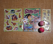 Scooby Doo revija z nalepkami, priponko in tatujem, žogami