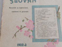 KNJIGA SLOVAN,MESEČNIK  ZA KNJIŽEVNOST,UMETNOST IN PROSVETO,1902,1903