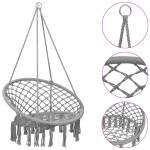 vidaXL Viseči gugalni stol 80 cm siv