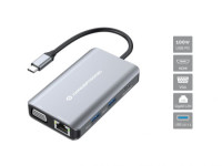USB-C > HDMI,VGA,RJ45,3xUSB3.0 Conceptronic docking postaja 7v1 100W P