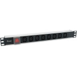 Equip Letev z vtičnicami 19˝ 1HE 8x, stikalo, IEC,