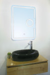 Aquaart LED ogledalo s kozmetično lupo Tiffany 60 cm x 80 cm pravokotn