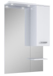 Ogledalo Eve 70 cm z LED svetlobnim panelom, visečo omarico belo