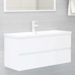 vidaXL Omarica za umivalnik bela 100x38,5x45 cm inženirski les
