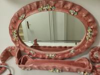 Vintage italijanski roza keramični komplet za kopalnico
