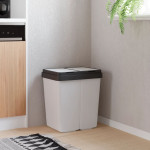 vidaXL Dvojni smetnjak bel 2x25 L