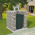vidaXL Gabion enojna ograda za koš za smeti jeklo 110x100x120 cm
