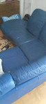 Usnjena kotna sedežna garnitura ( modra barva )
