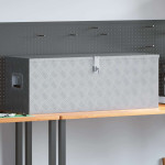 vidaXL Skrinja iz aluminija 110,5 x 38,5 x 40 cm srebrne barve