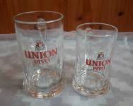 6 x vrček za pivo, krigl, Union pivo, 5 dcl, 3 dcl
