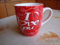 čajni lonček s poslikavo "I LOVE YOU"