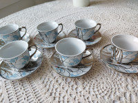 Set 6-ih skodelic s podstavki za črno kavo