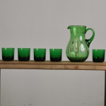 Set zelenih kozarcev z vrčem