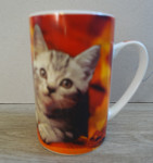 Skodelica za čaj z motivom mucka, višina 11 cm