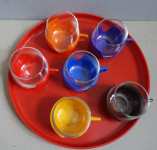 Vintage komplet 6 skodelic in pladnja, Holandija