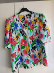VINTAGE BELO CVETLIČNA UNIKATNA BLUZA M