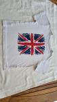 Fantovska majica kr.rokav za 6-7 let 122 cm bela,Angl.zastava