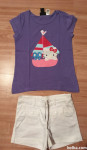 Majica vijola Hello kitty in okaidi hlače 122cm 7let