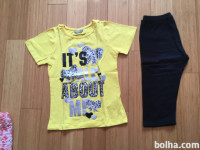 Rumeno črn komplet majica pajkice 8let 128cm