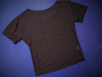 Črna čipkasta majica - Crop top