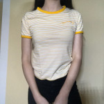 Črtasta rumena kratka majica S
