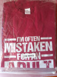 T-shirt kratek rokav majica temno rdeča XL potisk