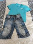 Fantovske jeans kratke hlače s.Oliver 104 + majica s.Oliver 104/110