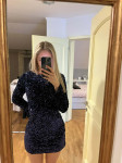 Modra bleščeča obleka H&M