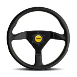 Volanski obroč Momo MonteCarlo Black/Yellow Leather 350mm