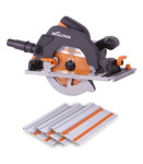 EVOLUTION R185CCSX Električna, ročna krožna žaga, set z vodilno letvij