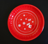 Kovinski krožnik ali nizka skleda 25,5 cm, praznični motiv