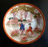 Krožnički s kitajskim motivom, porcelan, premer 15,3 cm, 6 kom.