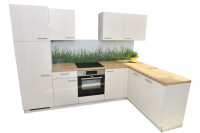 NOVO! Kotna blok kuhinja z belo tehniko 285x175cm