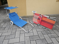 Ležalnik s kolesi in senčnikom 2x - možnost dostave