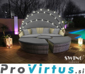 Ratan počivalnik z led lučkam / XL 180cm ali XXL 210cm  v treh barvah