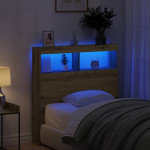 vidaXL Omarica za vzglavje postelje LED artisian hrast 100x17x102 cm