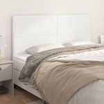 vidaXL Vzglavje postelje belo 200x5x118/128 cm umetno usnje