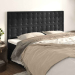 vidaXL Vzglavje postelje črno 200x5x118/128 cm žametno