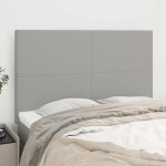vidaXL Vzglavje za posteljo svetlo sivo 144x5x118/128 cm blago