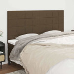 vidaXL Vzglavje postelje temno rjavo 180x5x118/128 cm blago