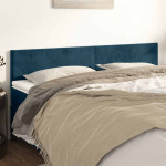 vidaXL Posteljno vzglavje temno modra 160x5x78/88 cm žametna