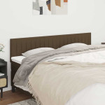 vidaXL Posteljno vzglavje temno rjava 200x5x78/88 cm blago